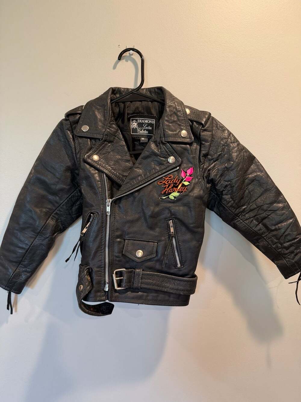 KIDS Diamond Leather Collection Lady Harley Leather Motorcycle Jacket